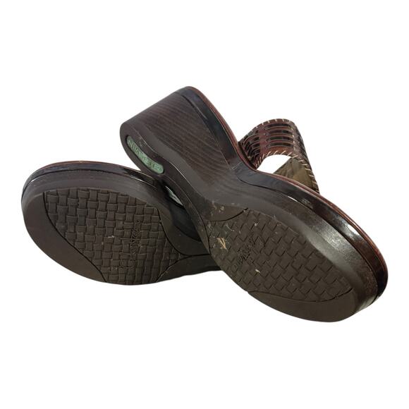 Cole Haan Air Bria Brown Thong Sandals Platform Wooden Heel Women’s Size 8 B - Picture 8 of 8